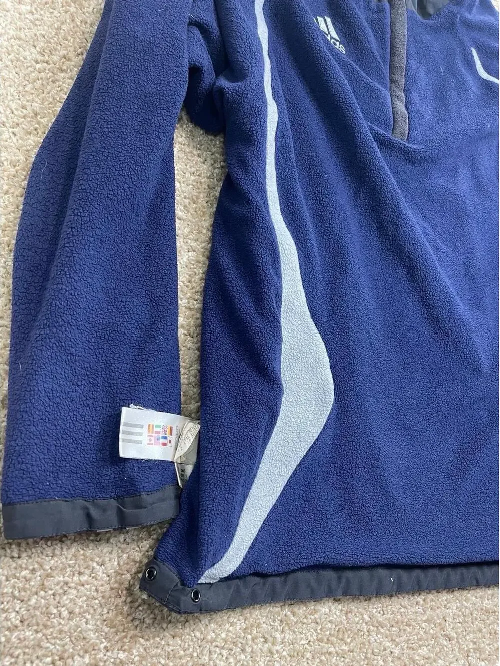 Vintage Adidas 2000s Reversible Sweater Jacket Adjustable Waist Size S